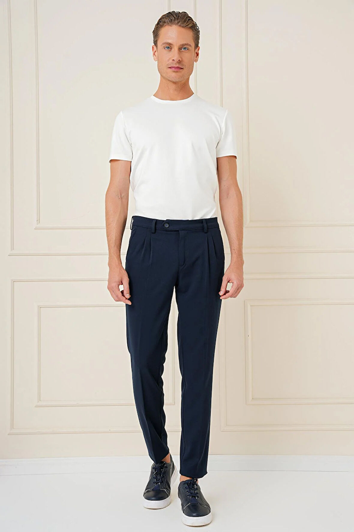 P 1164 Slim Fit Lacivert Klasik Pantolon