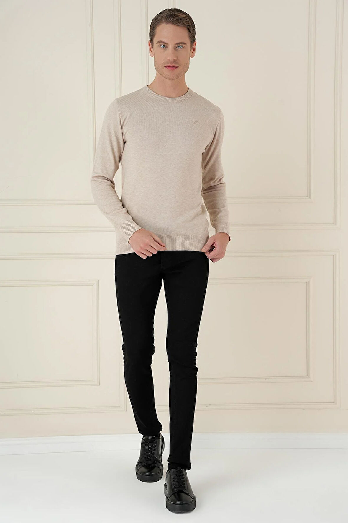 TR 875 Slim Fit Bej Klasik Triko