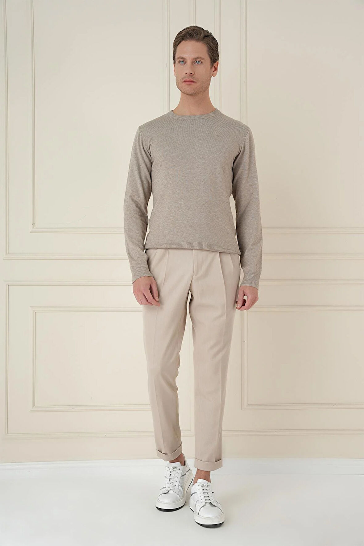 TR 875 Slim Fit Taş Klasik Triko