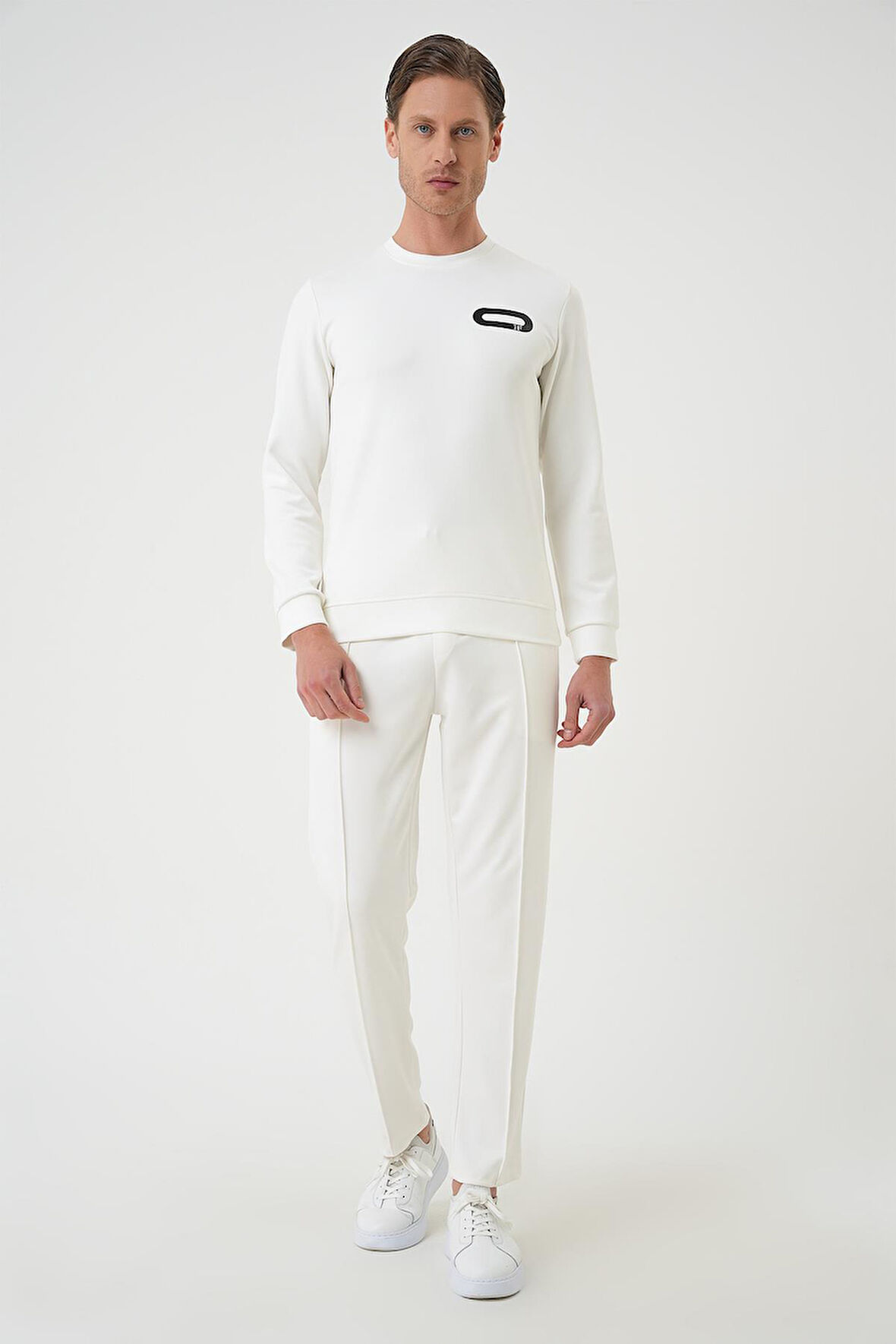 TS 888 Slim Fit Ekru Spor T-Shirt