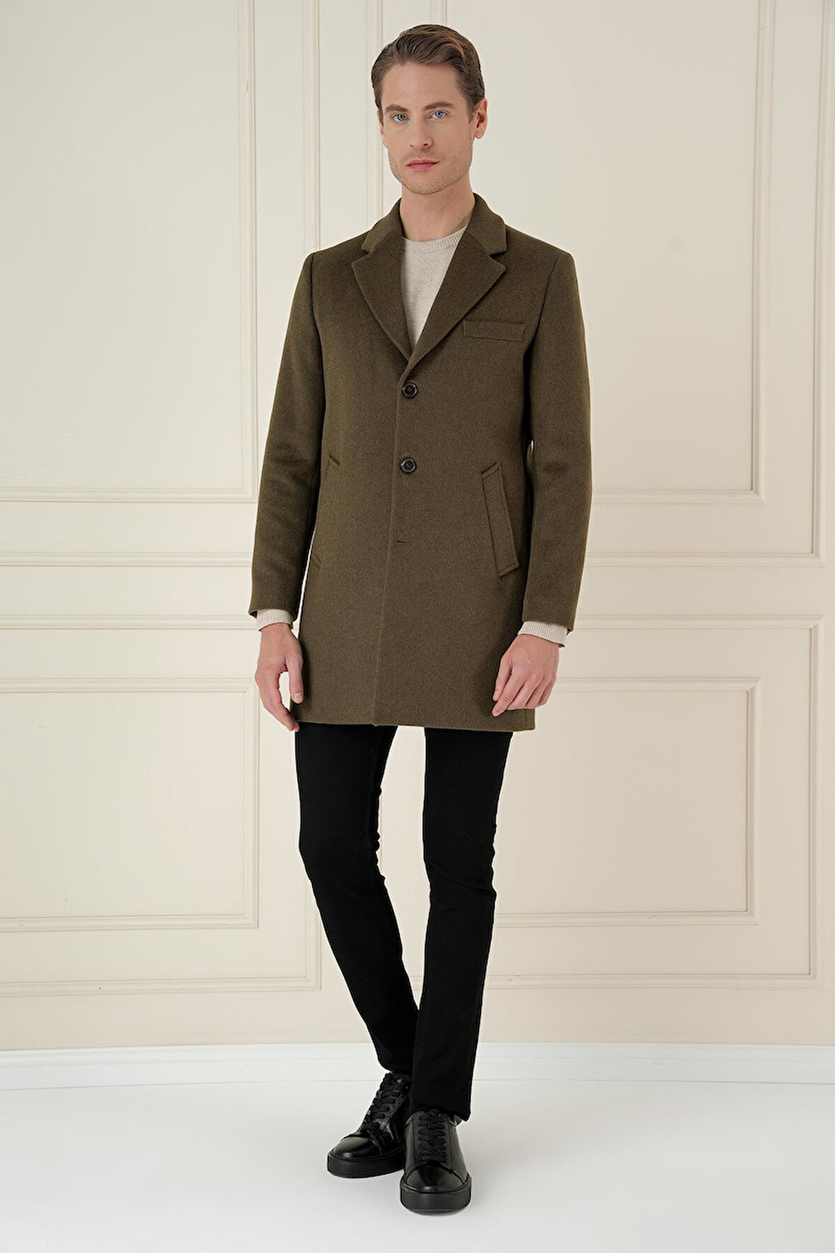 PLT 084 Tütün Klasik Palto