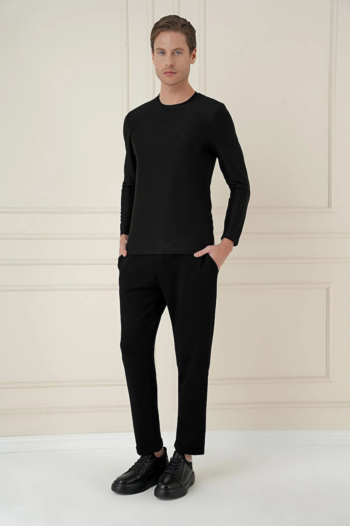 ATP 033 Slim Fit Siyah Spor Pantolon