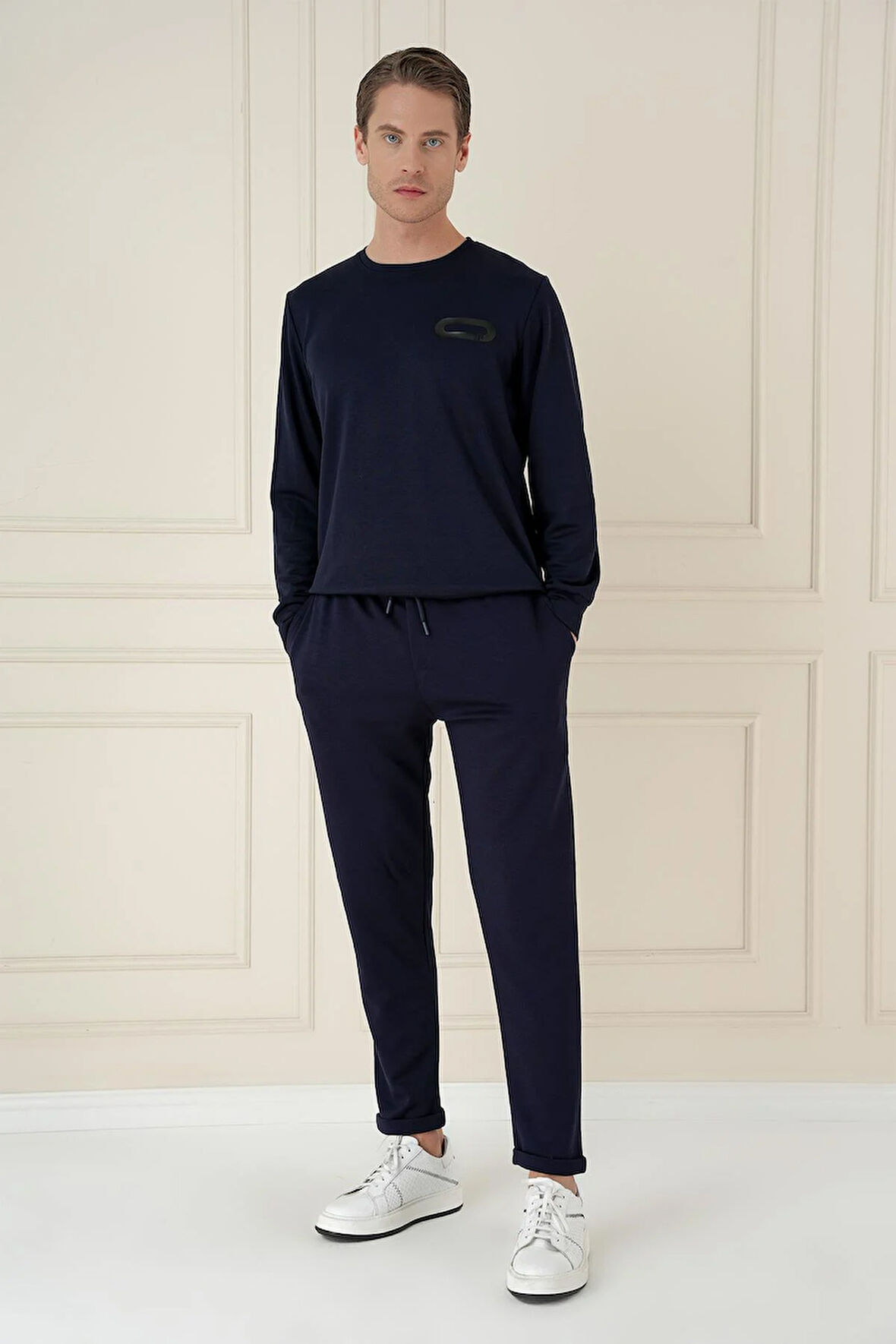 ATP 033 Slim Fit Lacivert Spor Pantolon