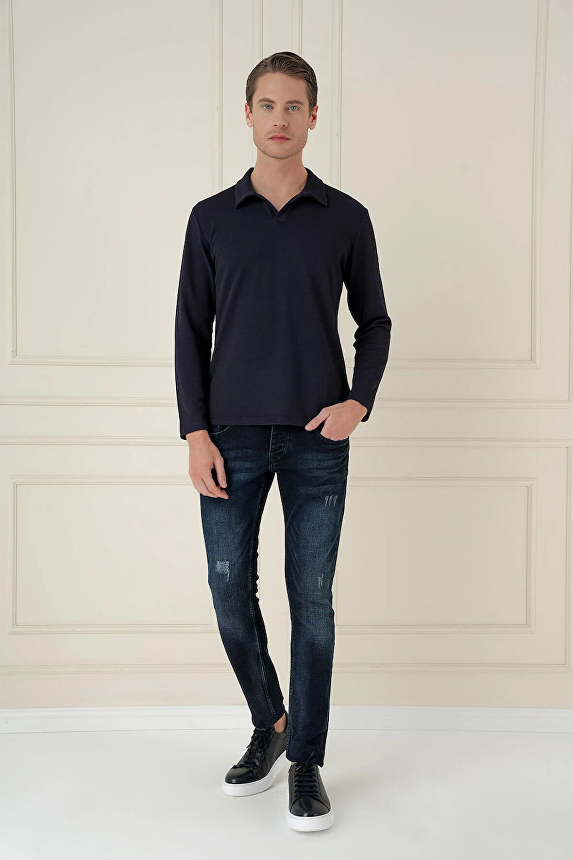 TS 890 Slim Fit Lacivert Spor T-Shirt