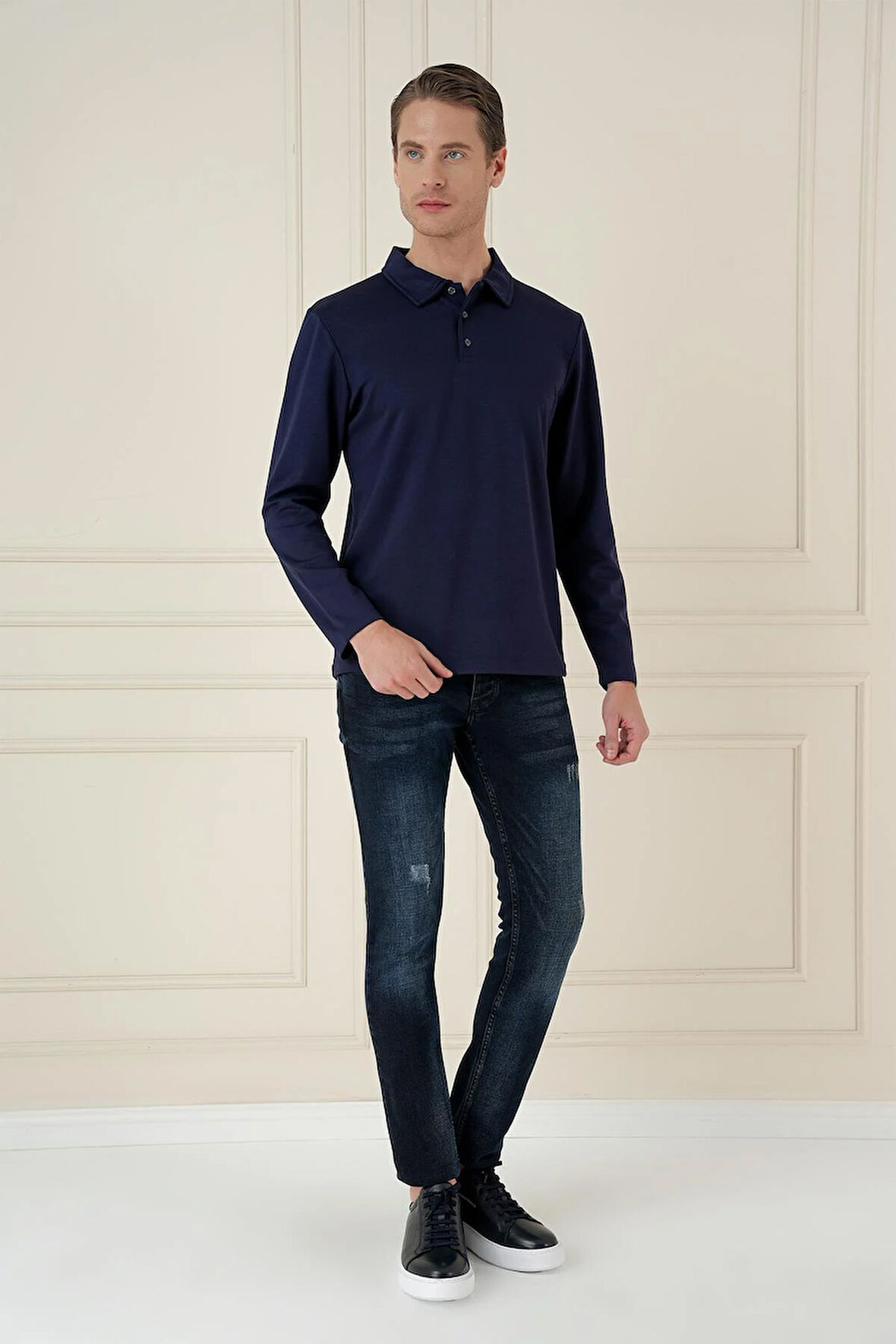 TS 893 Slim Fit Lacivert Spor T-Shirt