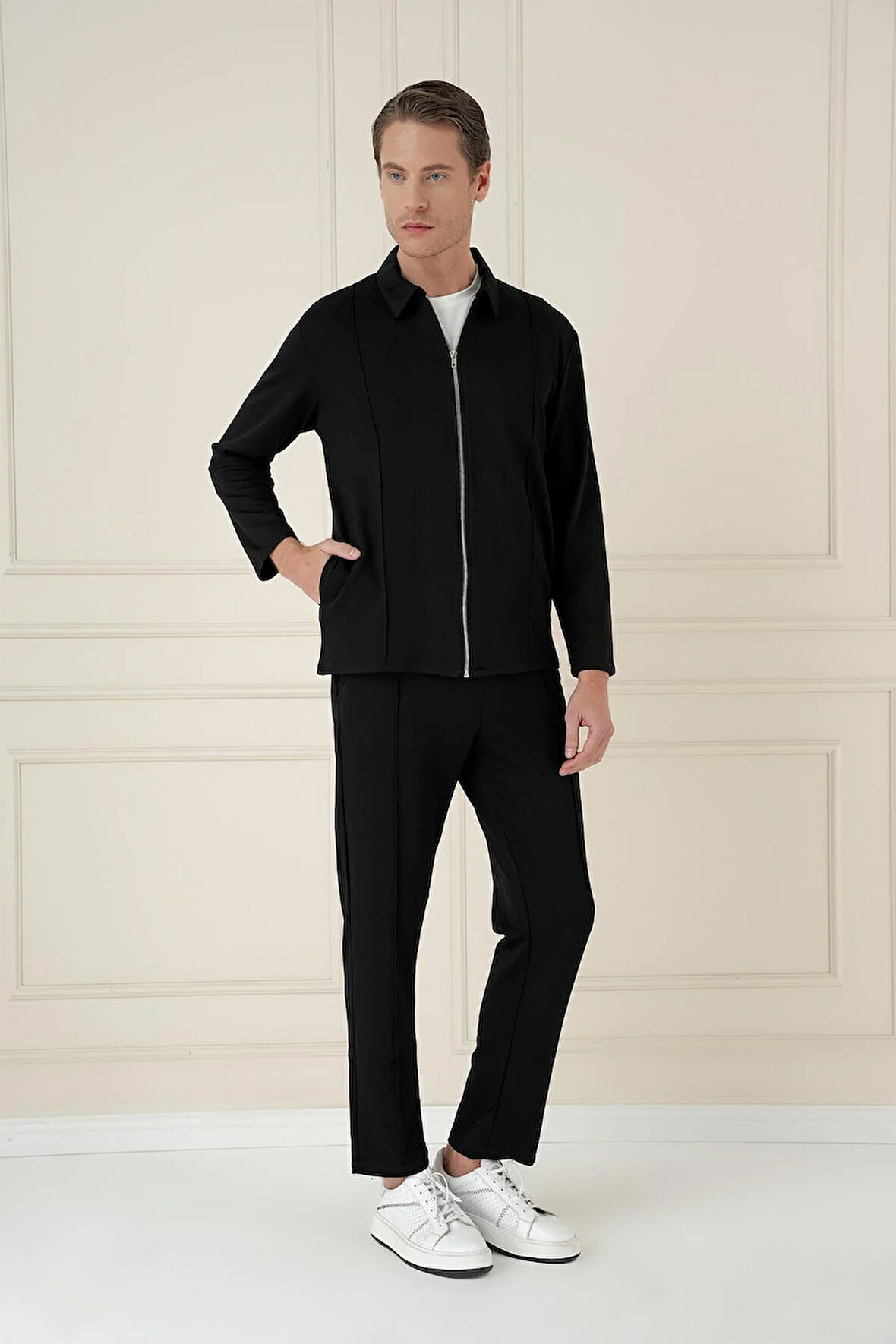 ATP 034 Slim Fit Siyah Spor Pantolon