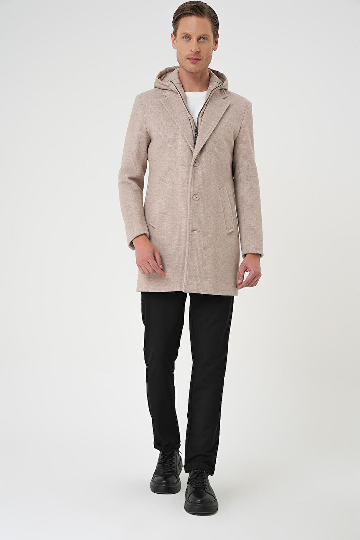 KA 091 Slim Fit Bej Spor Kaban