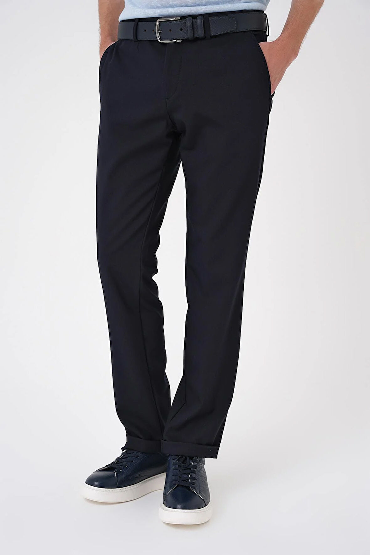 Comfort Fit Beli Lastikli Lacivert Jogger Pantolon  P 1185