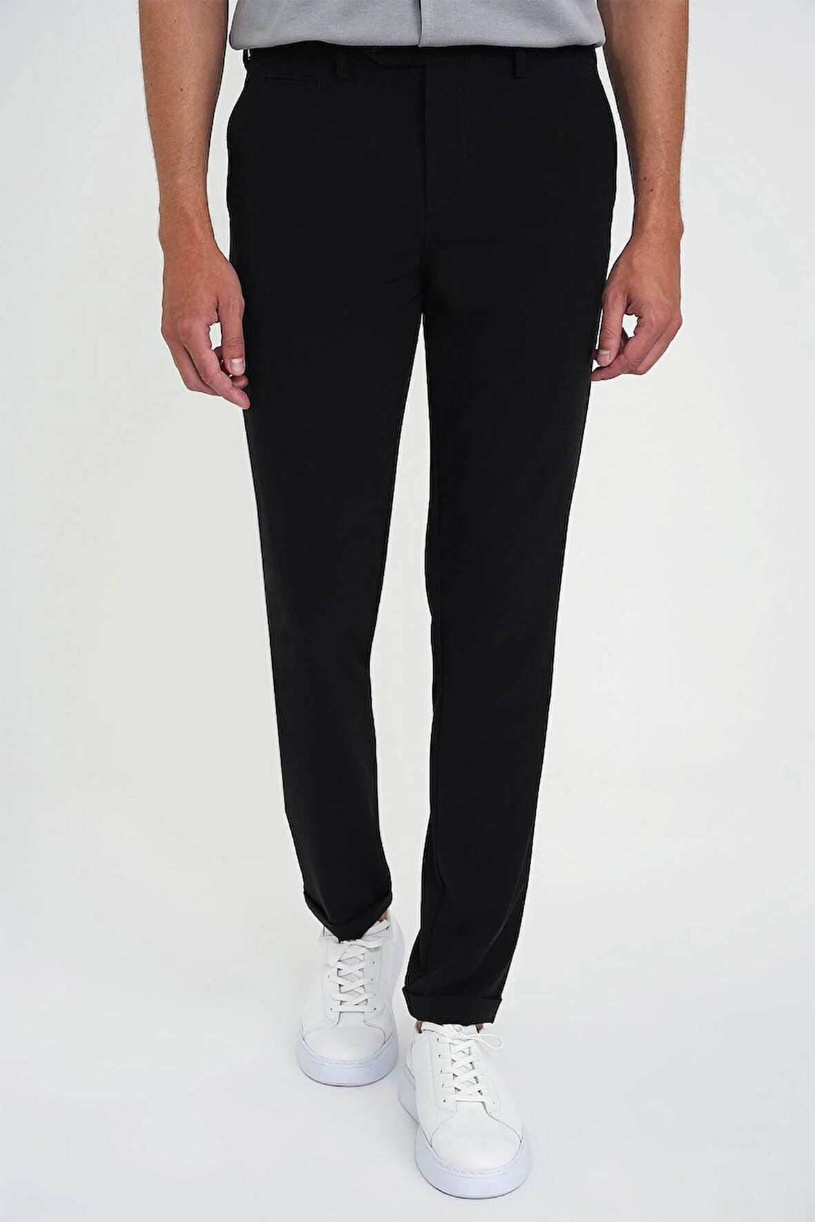 Comfort Fit Beli Lastikli Esnek Siyah Spor Pantolon P 1189