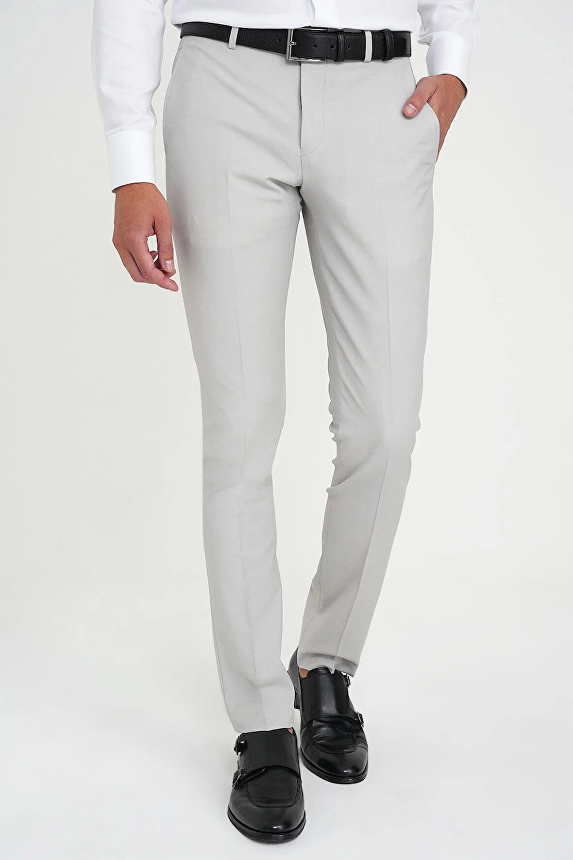 Slim Fit Pilesiz Yün Klasik Taş Kumaş Pantolon  P 1191