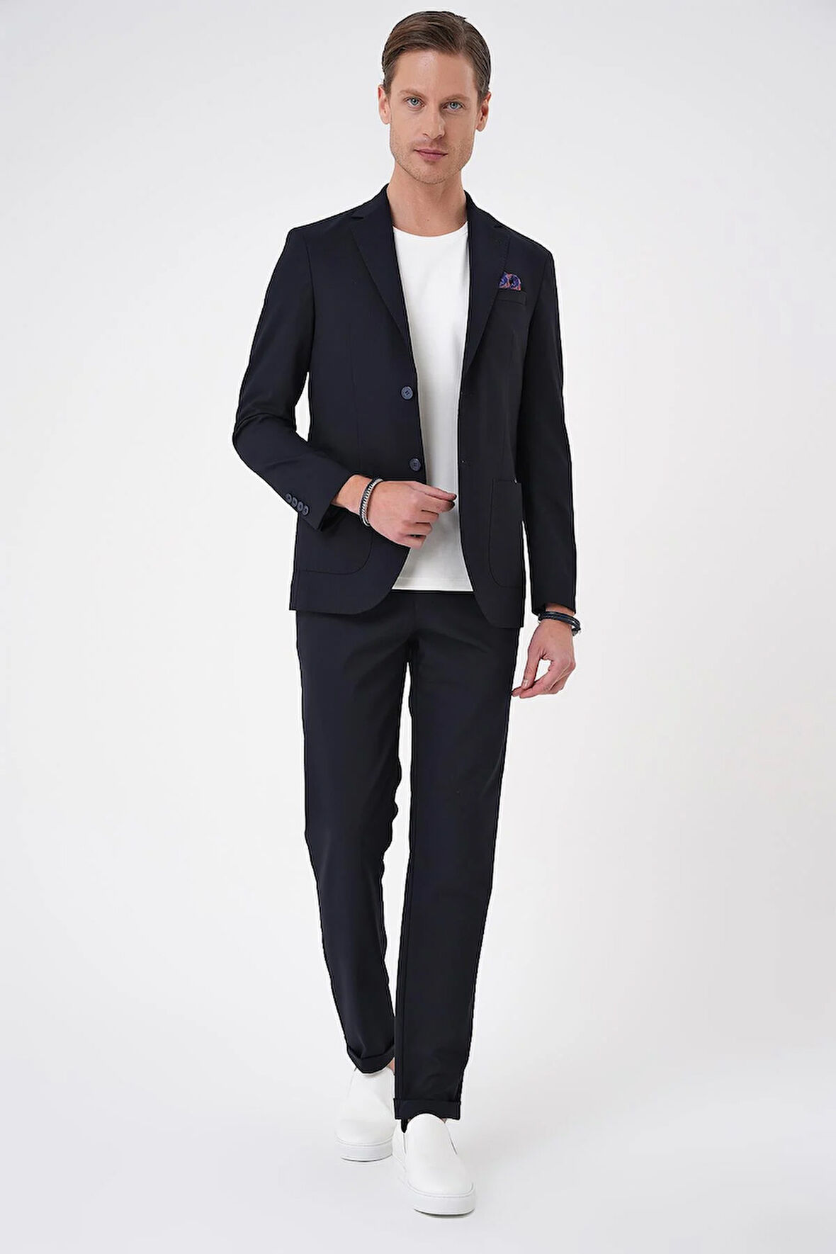 C 707 Comfort Fit Mono Yaka Torba Cep Casual Lacivert Ceket