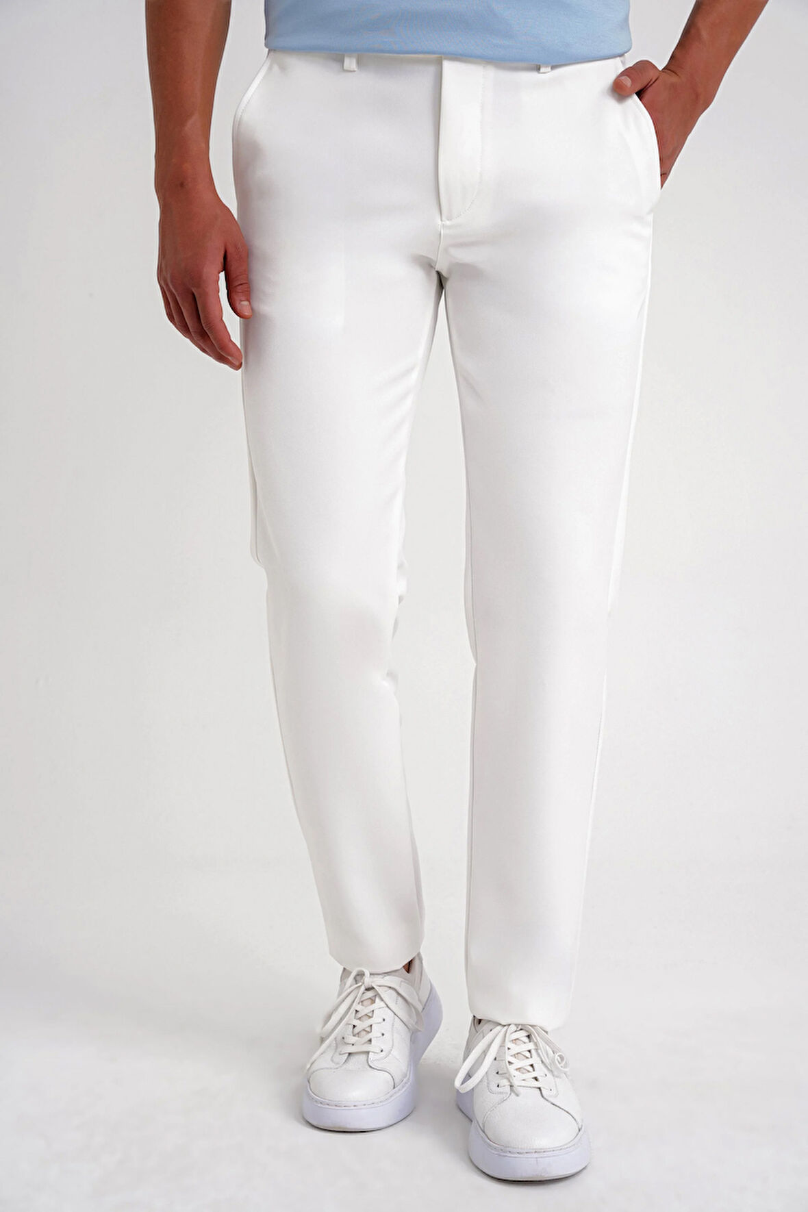 P 1195 PANTOLON Comfort BEYAZ KANVAS