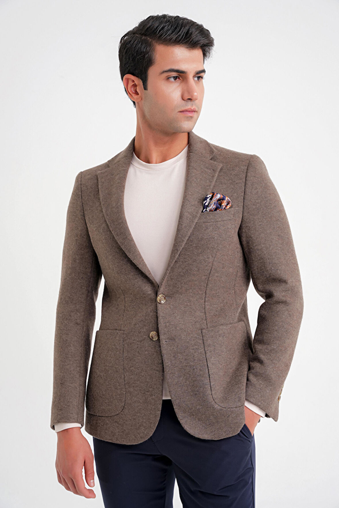 C 717 CEKET Regular Fit VİZON