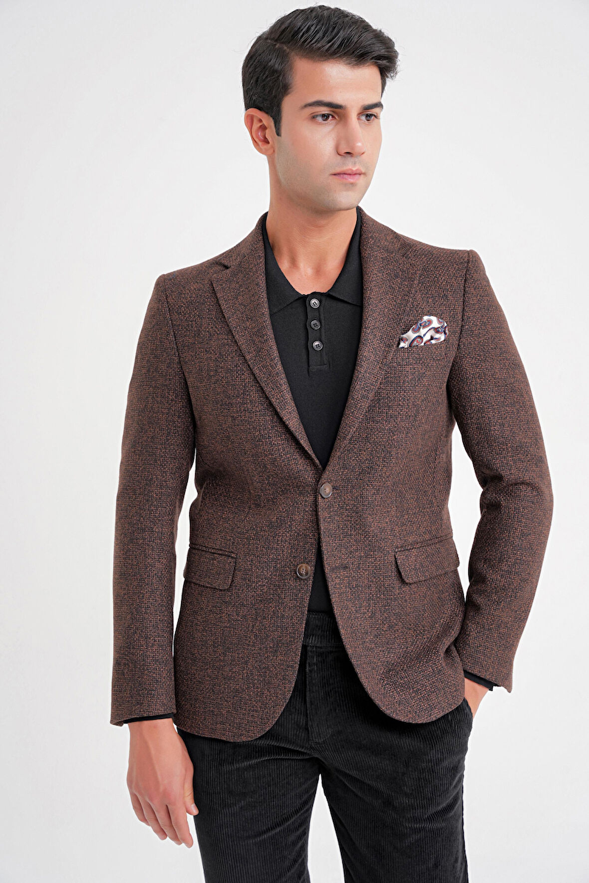 C 718 CEKET Slim KAHVE