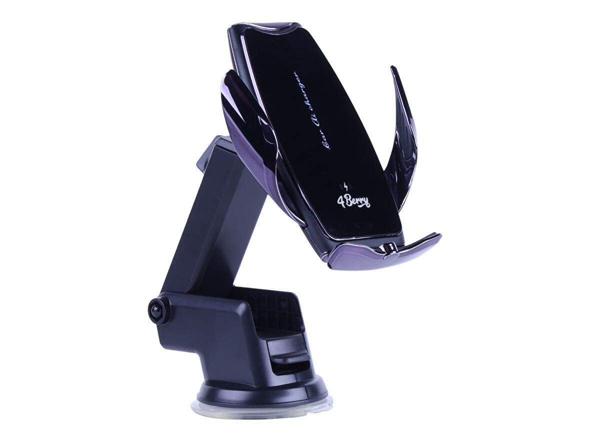 A8G Siyah Araç Tutucu – 15 W Kablosuz Hızlı Şarj, Otomatik Kıskaçlı