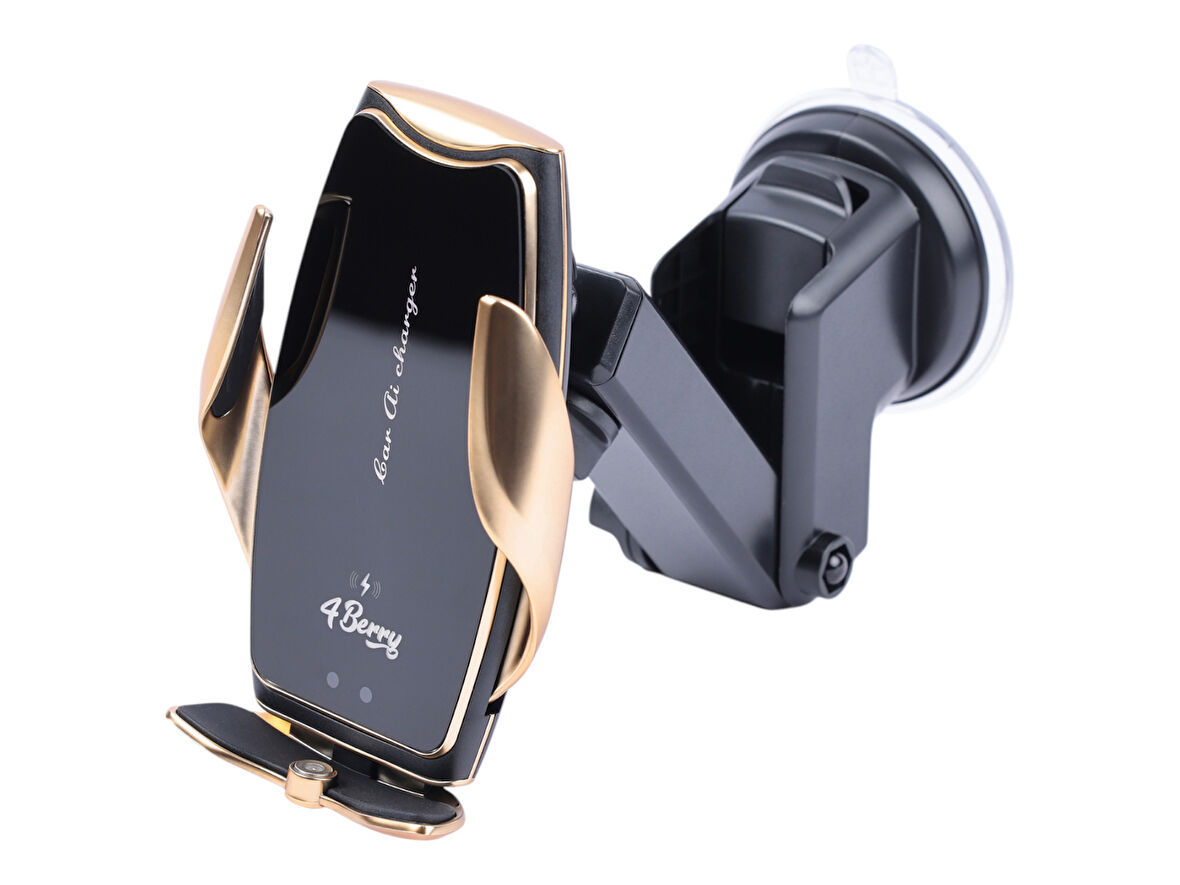 A8G Gold Araç Tutucu – 15 W Kablosuz Hızlı Şarj, Otomatik Kıskaçlı