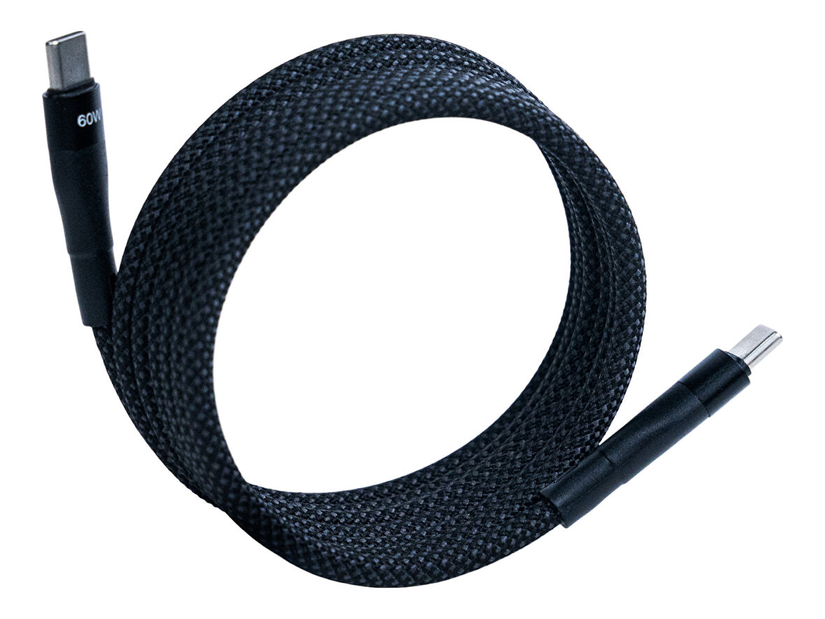 BMCC-03 Siyah Manyetik USB-C-USB-C Kablo – 2 m, 60 W Hızlı Şarj