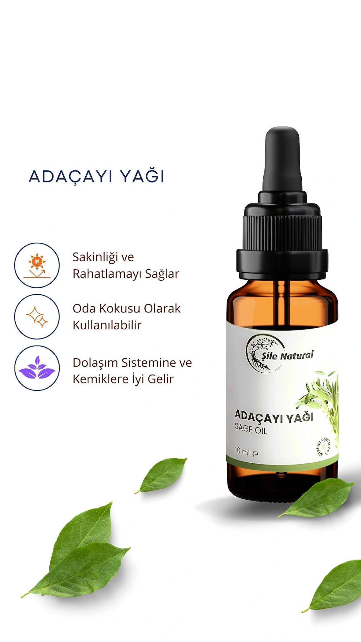 Adaçayı Yağ - %100 Saf Doğal Uçucu Yağ 10 ml