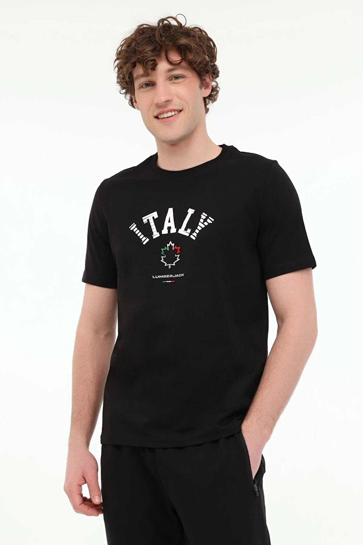 Lumberjack 5M ML RENATO 11ITL1030 5FX Erkek  Siyah Tişört