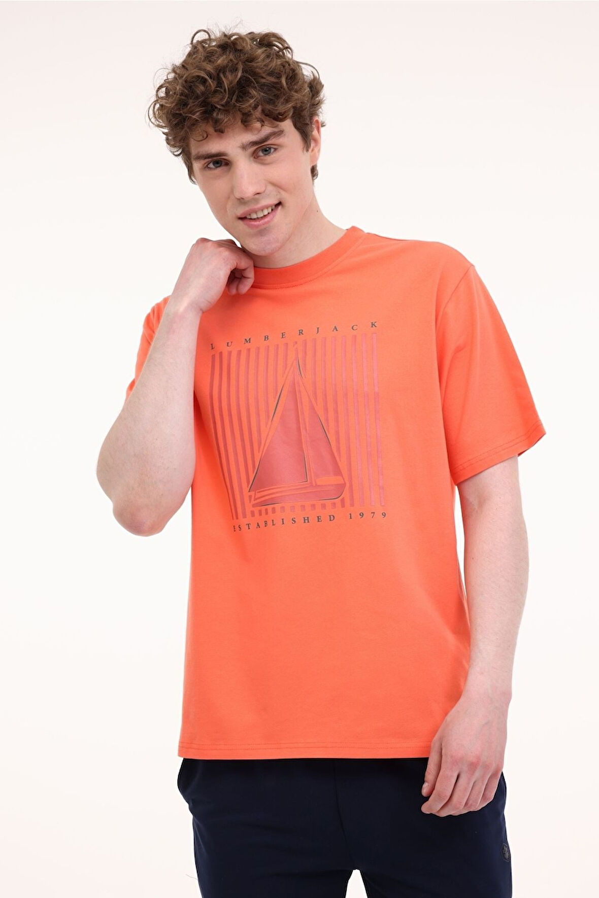 Lumberjack 5M Ml Pete 11Otd2-24 5Fx Coral Erkek Kkol t-shirt