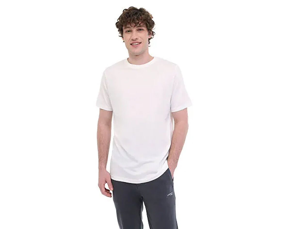 Lumberjack 5M MB CT110 PM C NK Erkek  Kırık Beyaz Tişört