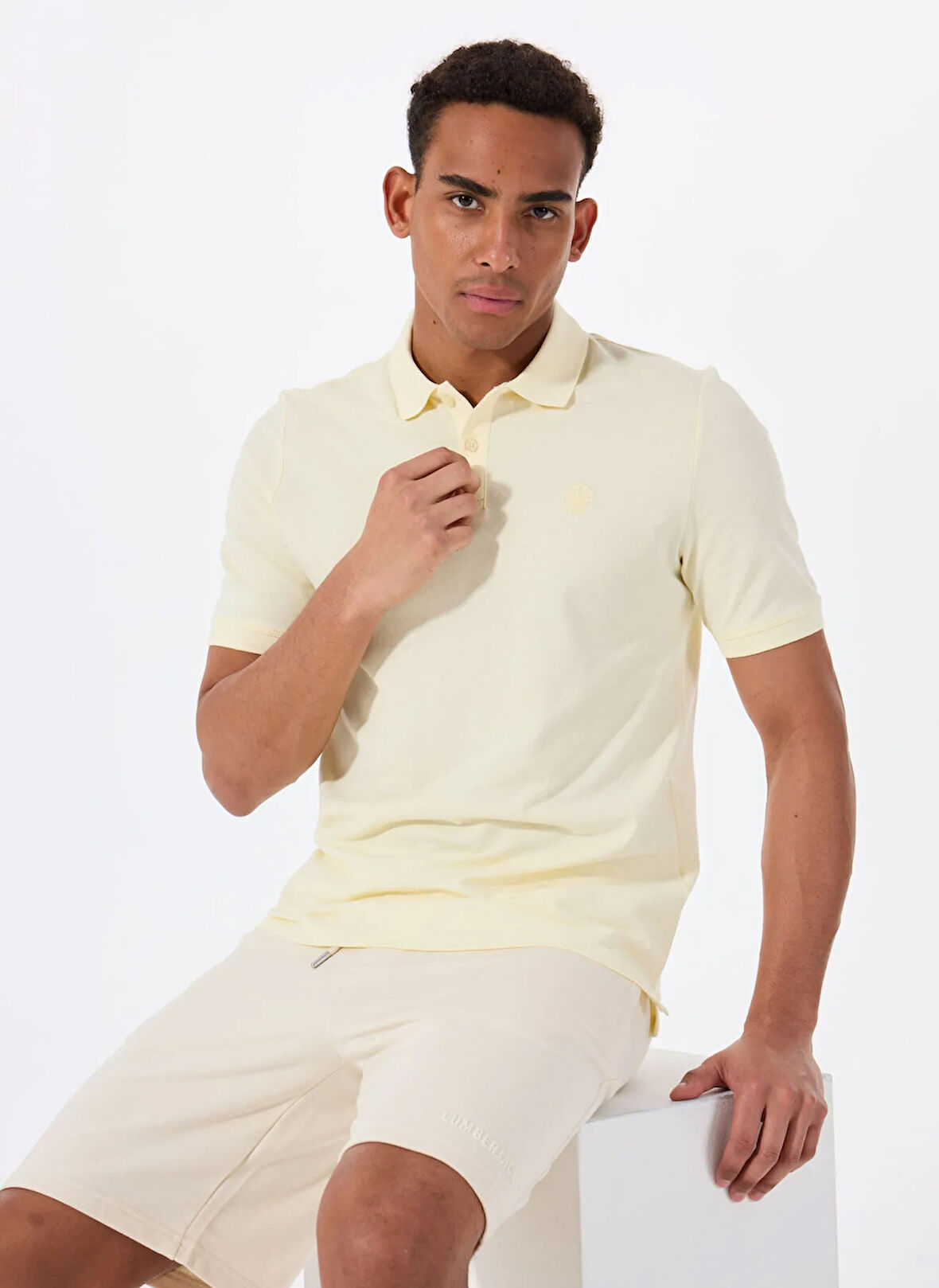 Lumberjack A10193952008010-MB CT953 POLO T-SH Sarı Regular Fit Düz Erkek T-Shirt