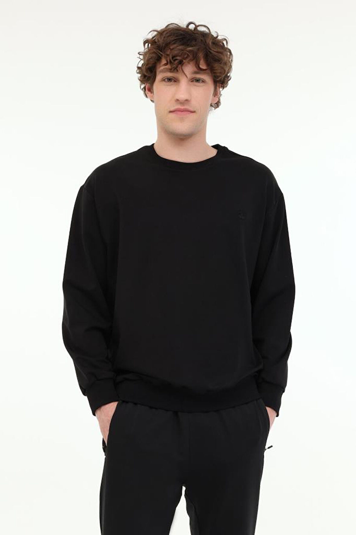 Lumberjack MB SN75 C NECK SW 5FX 101939612 Erkek Sweatshirt Siyah S-XXL 