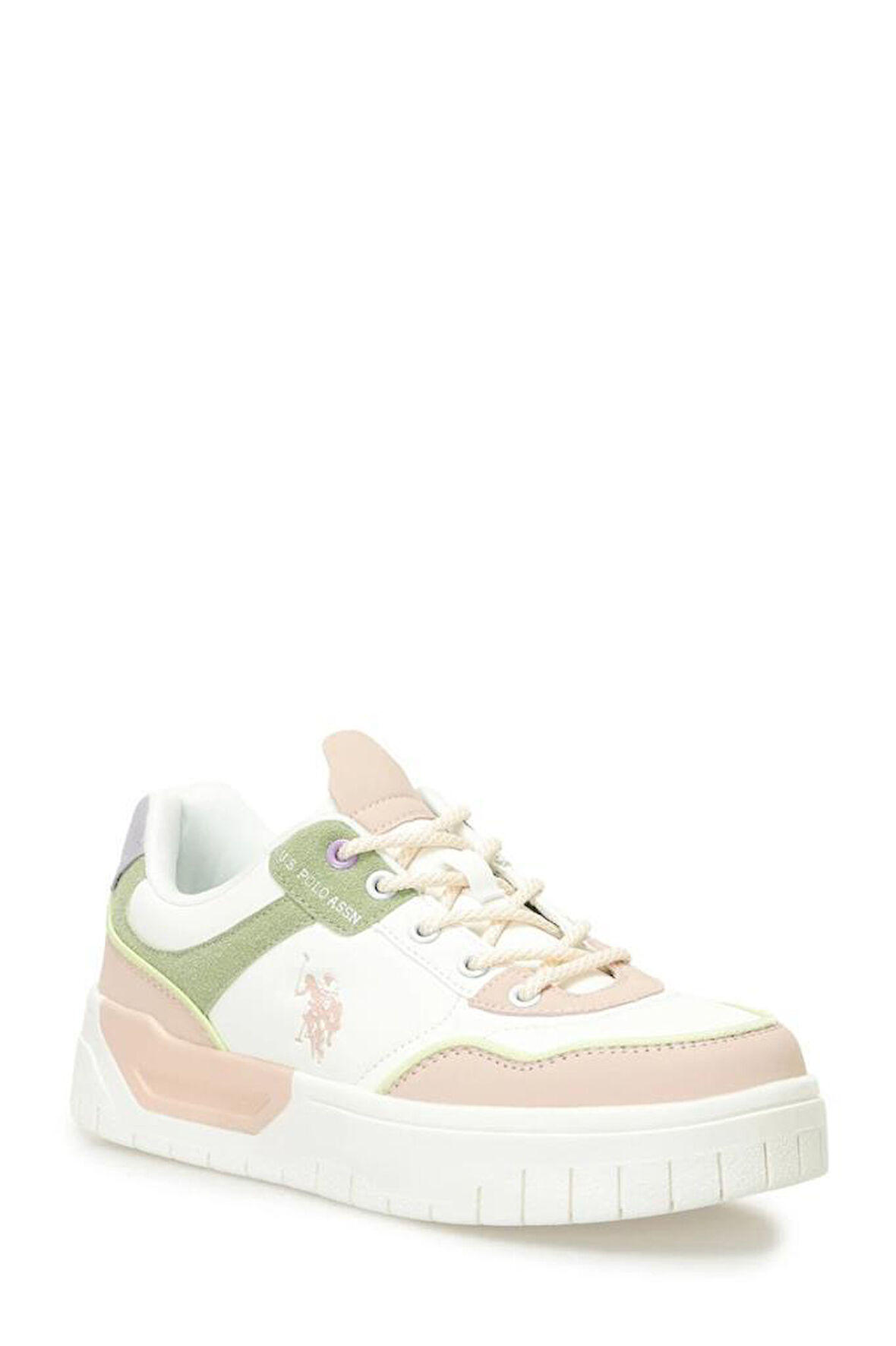 U.S. Polo Assn. CANDY 5FX 101946942 Kadın Sneaker Ayakkabı Bej Beyaz Yeşil 36-40 