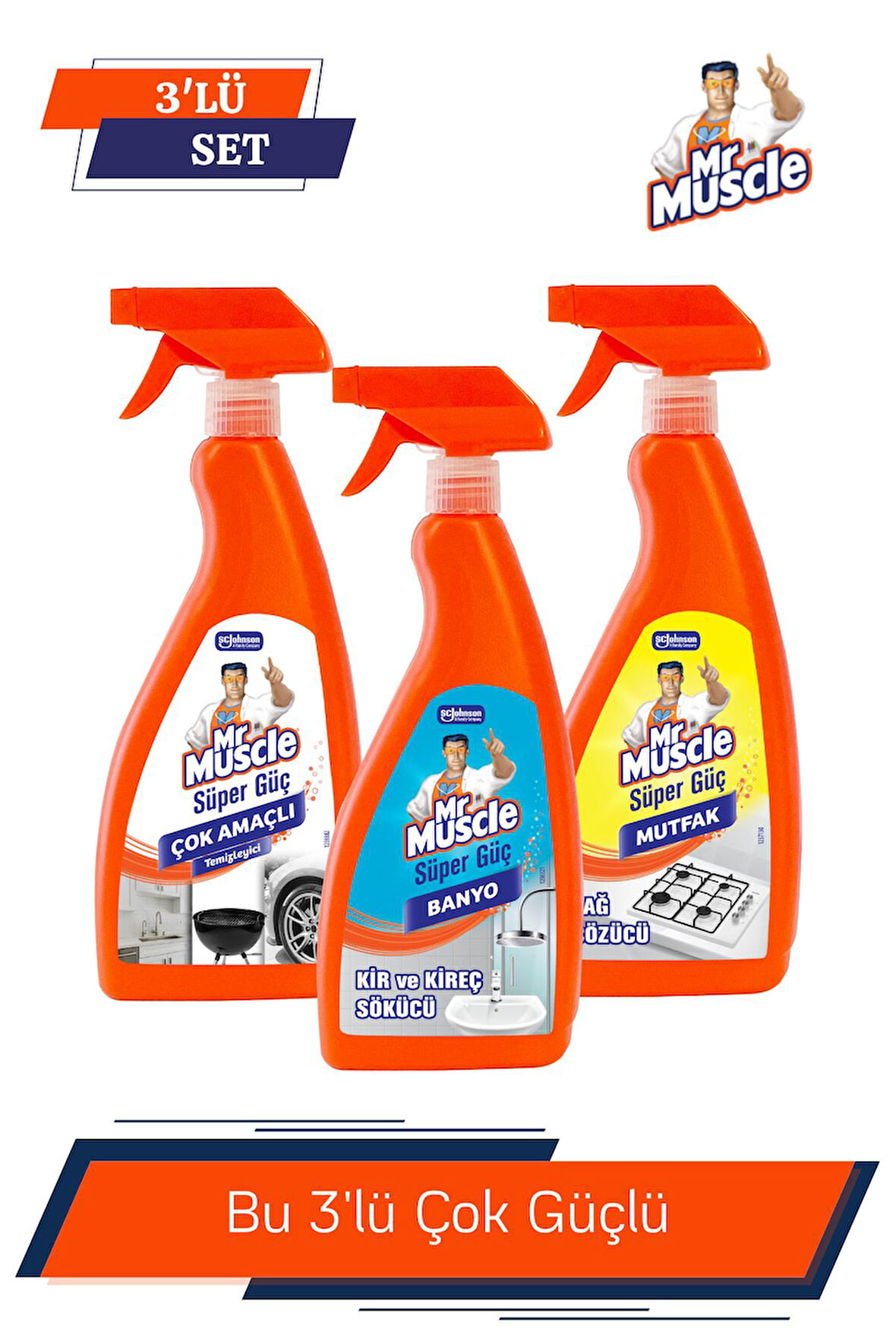 Süper Güç Serisi Banyo + Mutfak + Çok Amaçlı Temizleyici 750 ml