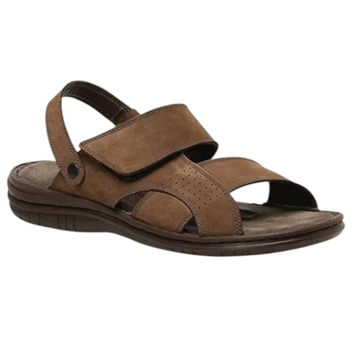 Polaris 106894N 5FX Kahve Erkek Comfort Deri Sandalet