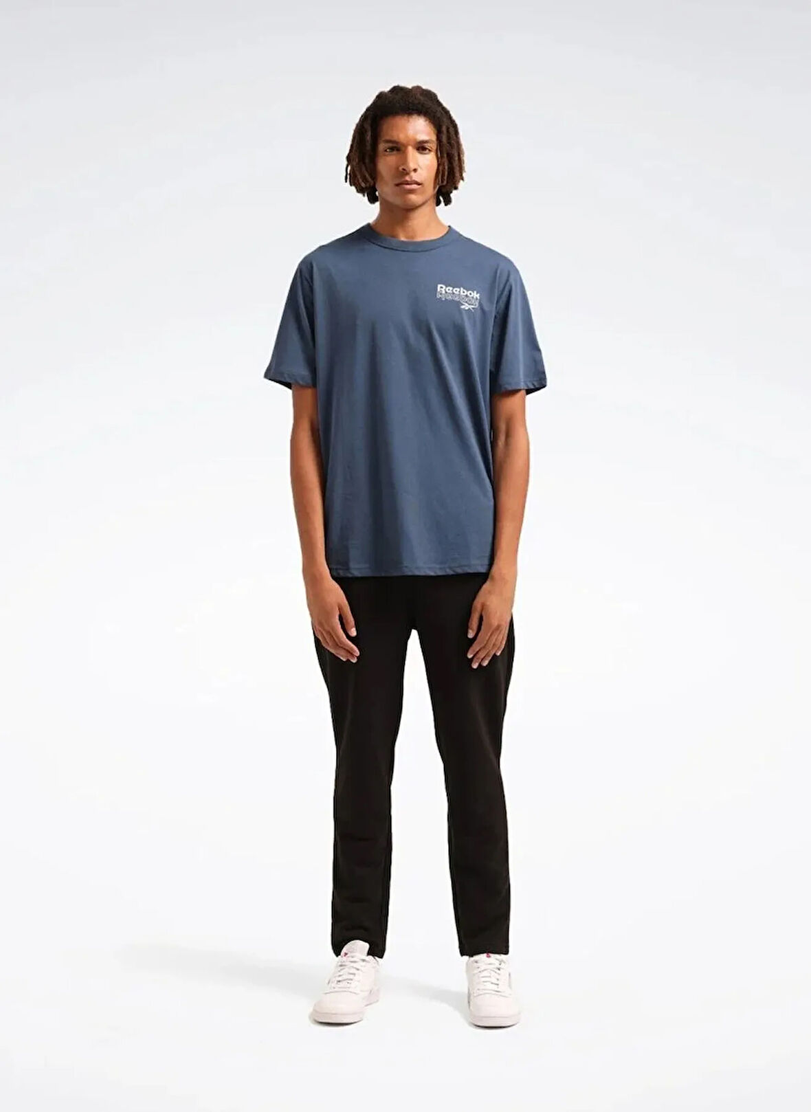 Reebok LC 7036 RI BRAND PROUD GFX SS TEE Mavi Yuvarlak Yaka Regular Fit Baskılı Erkek T-Shirt