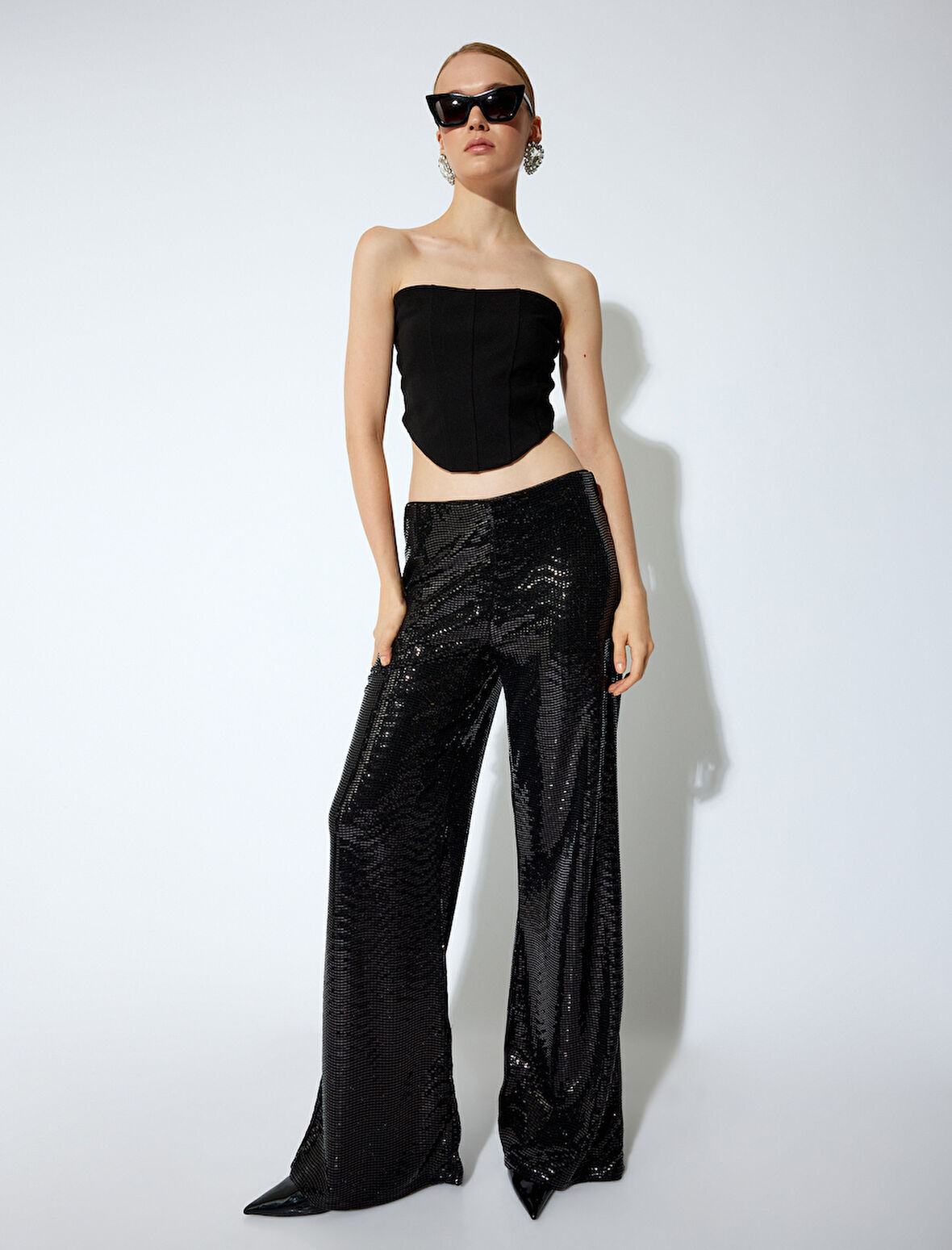 Slim Fit Asimetrik Straplez Crop Top