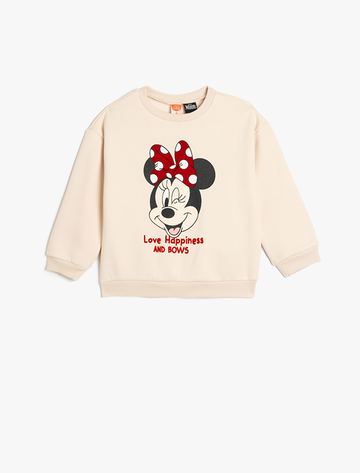 Minnie Mouse Baskılı Sweatshirt Lisanslı Pamuklu Şardonlu 