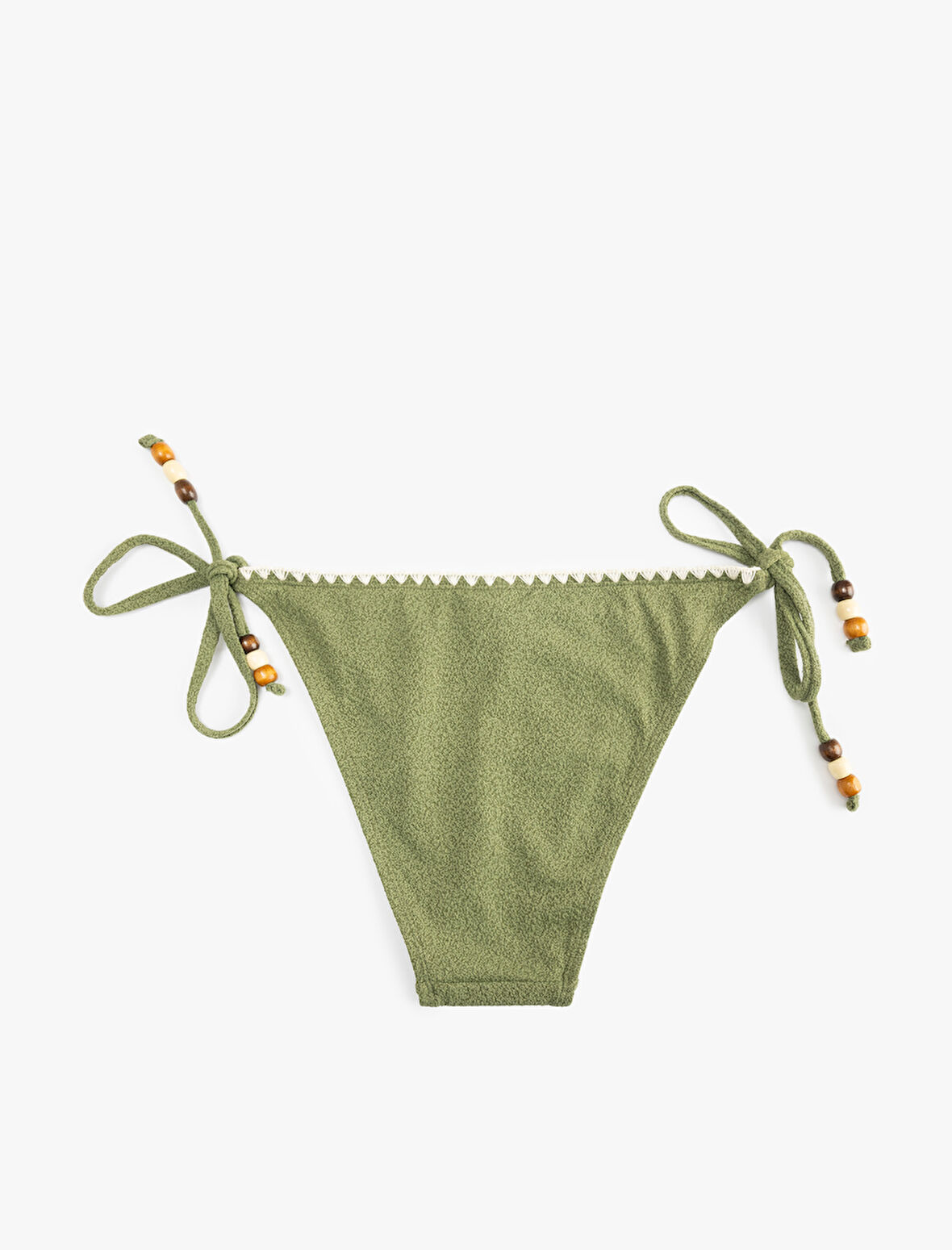 Kroşe Detaylı Boncuklu Yanları İpli Bikini Altı
