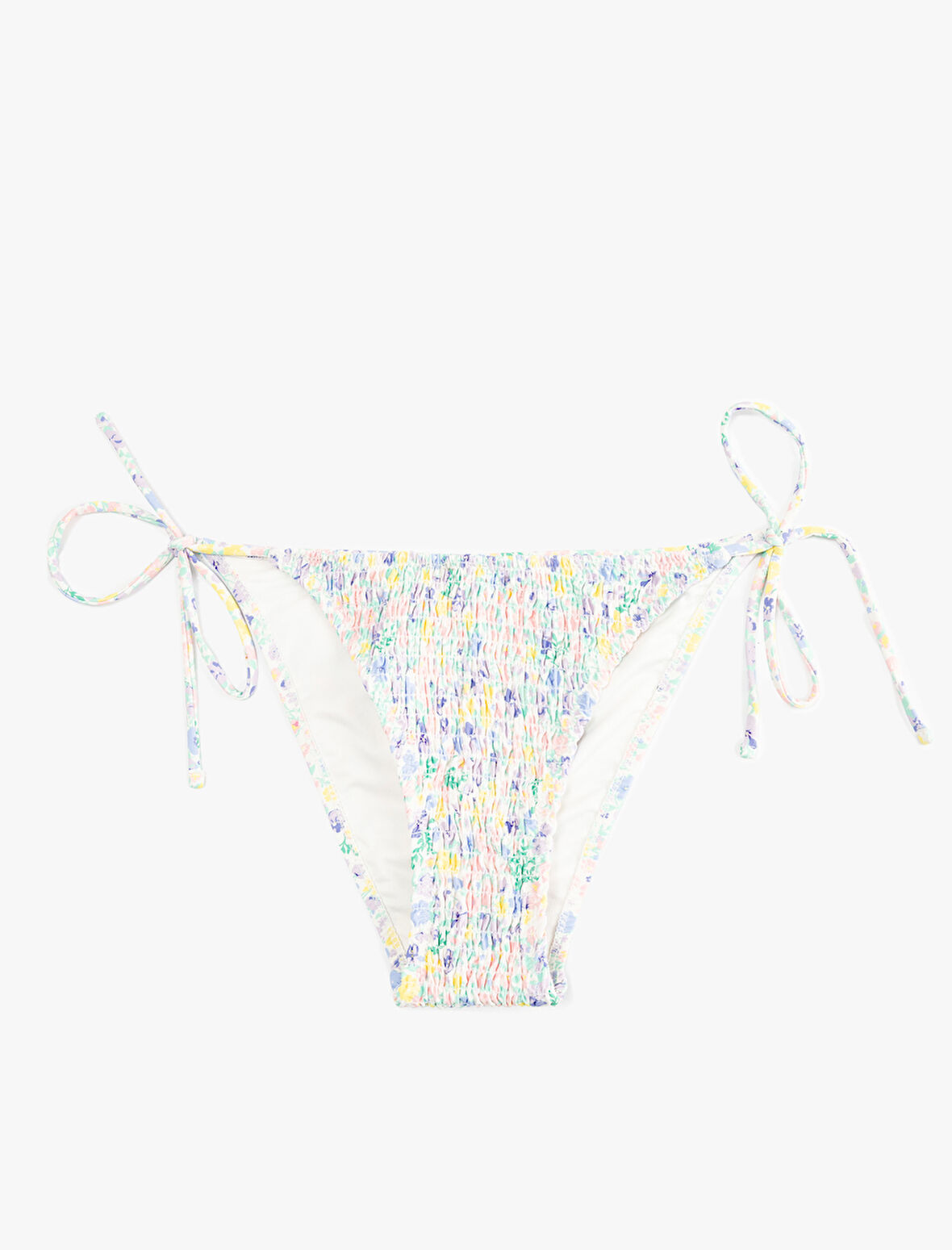 Çiçek Desenli Gipeli Yanları Bağlamalı İpli Bikini Altı