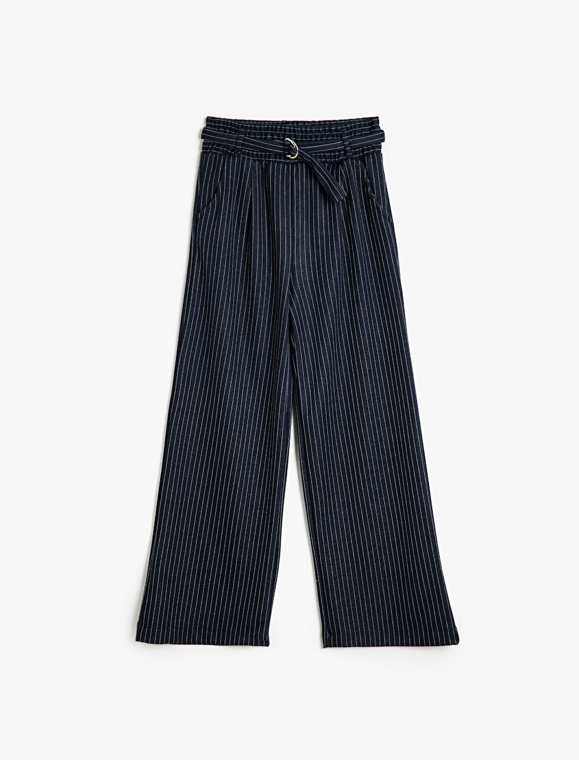 Pantolon Kemer Detaylı Beli Lastikli Cepli Viskon Kumaş