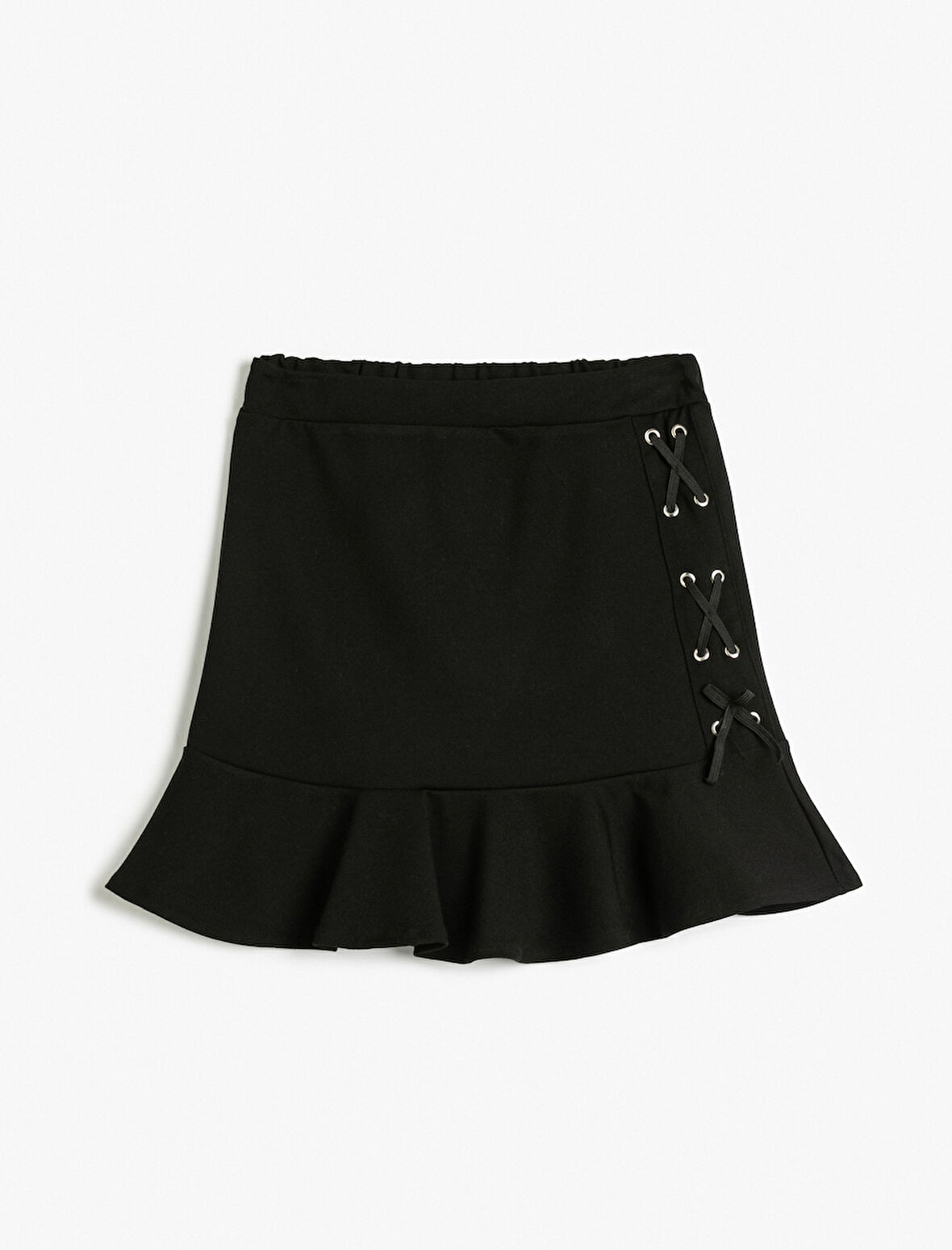 Mini Etek Dar Kalıp Volanlı Viskon Kumaş