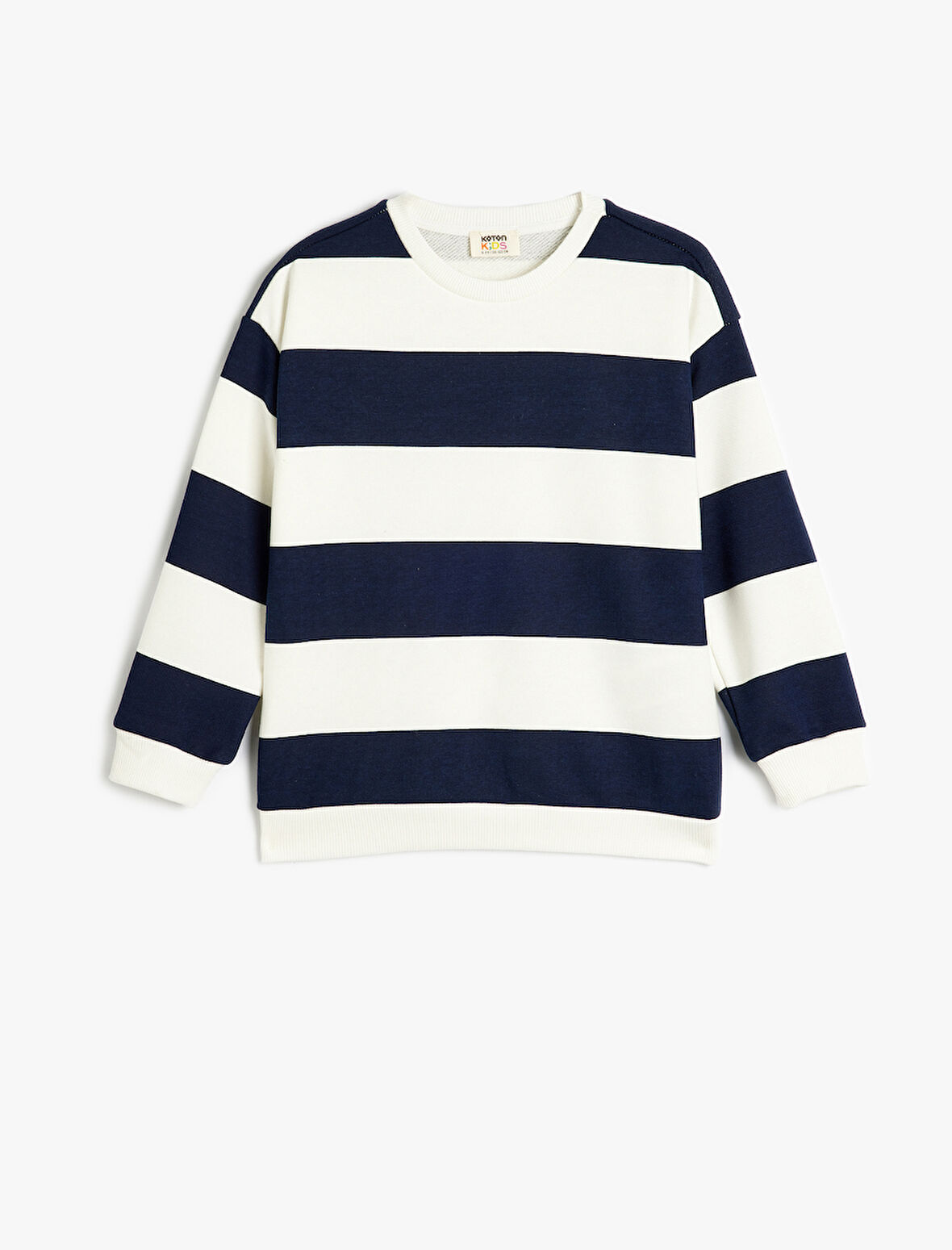 Oversize Sweatshirt Uzun Kollu Bisiklet Yaka Pamuk Karışımlı 