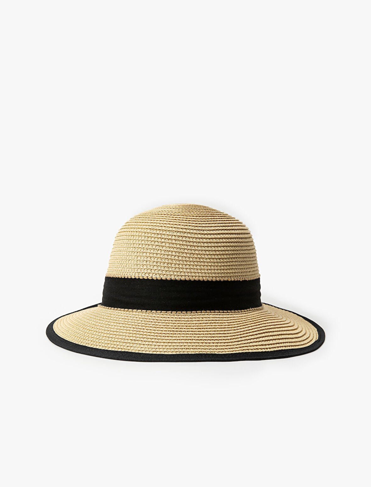 Bant Detaylı Hasır Şapka 