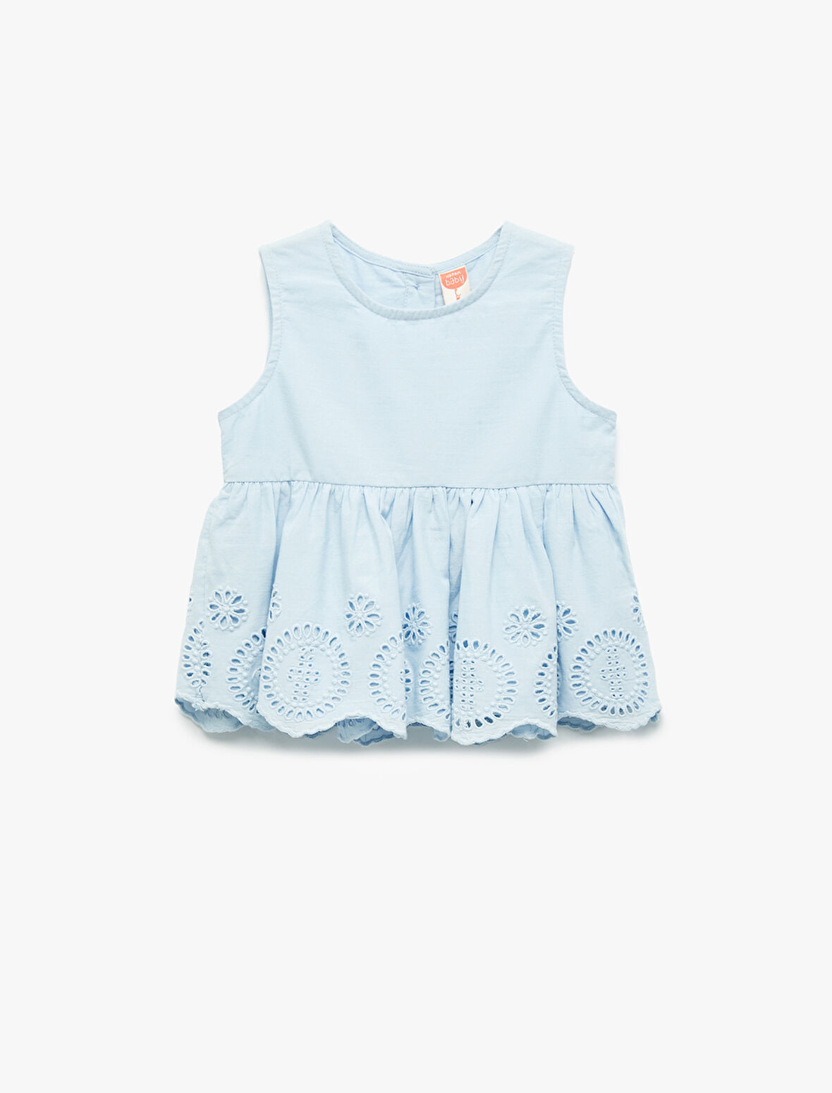 Pamuklu Fistolu Bisiklet Yaka Kolsuz Bluz