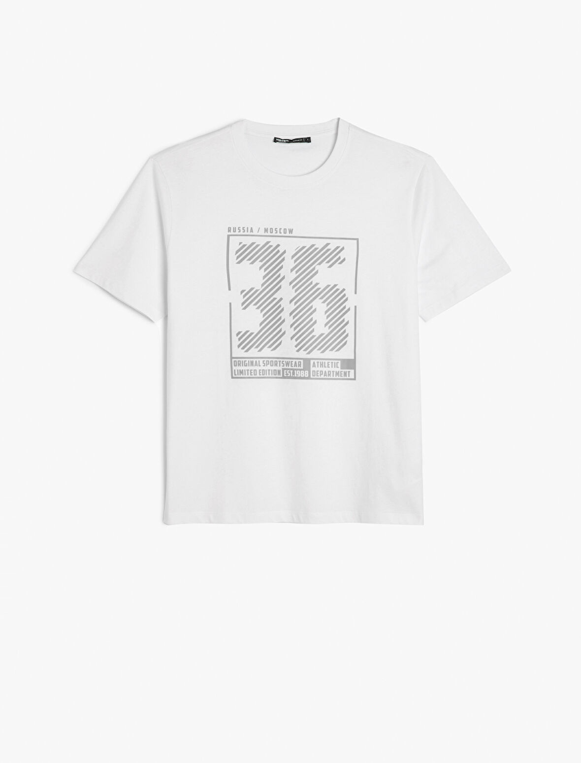 Kısa Kollu Bisiklet Yaka Regular Fit Pamuklu Baskılı Tişört