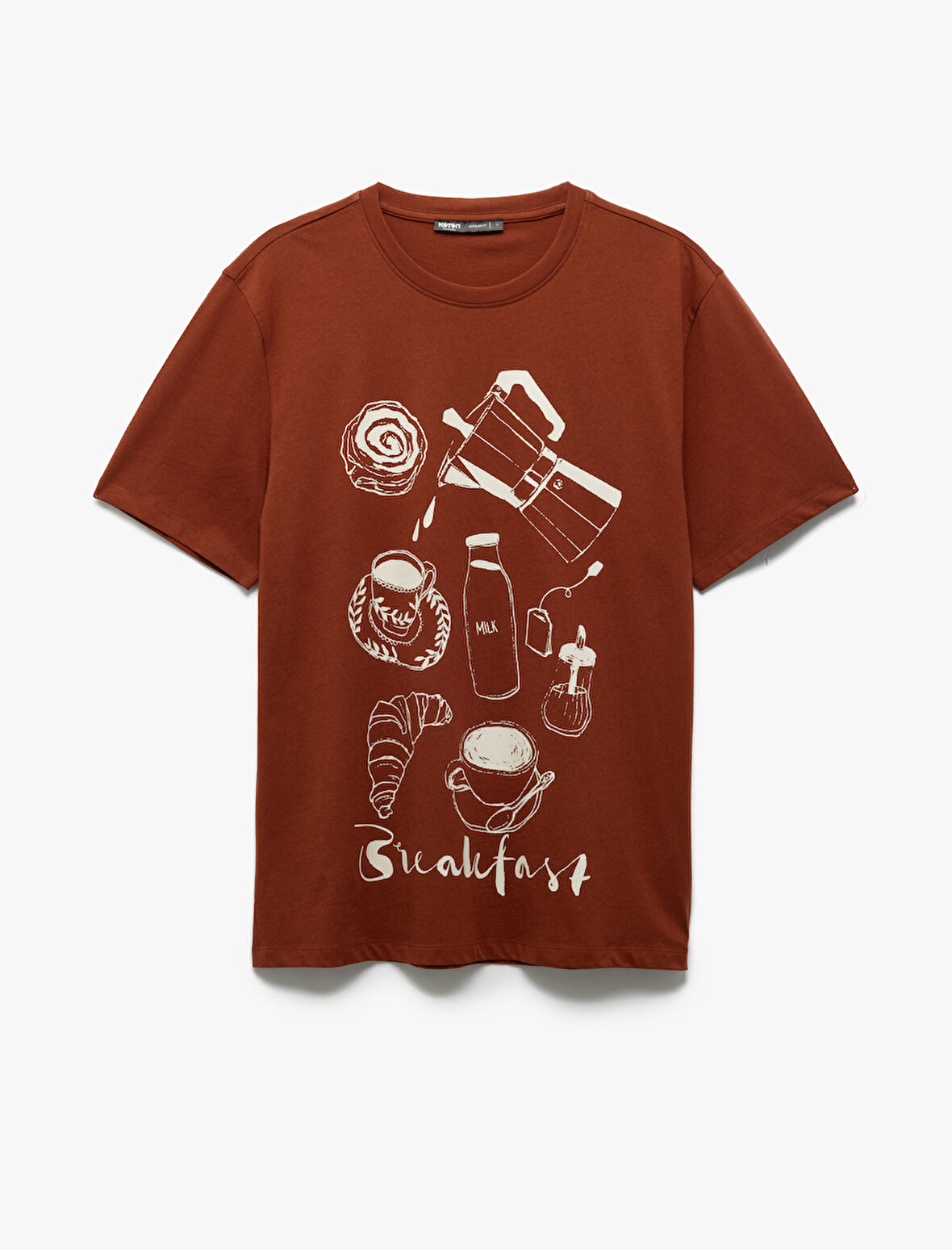 Bisiklet Yaka Pamuklu Regular Fit Kısa Kollu Baskılı Tişört