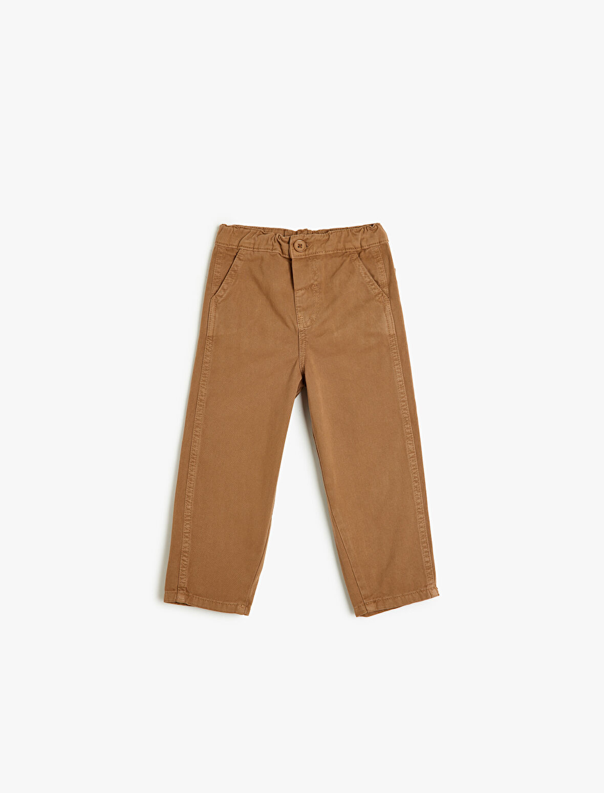 Kot Pantolon Beli Lastikli Pamuklu Cep Detaylı 