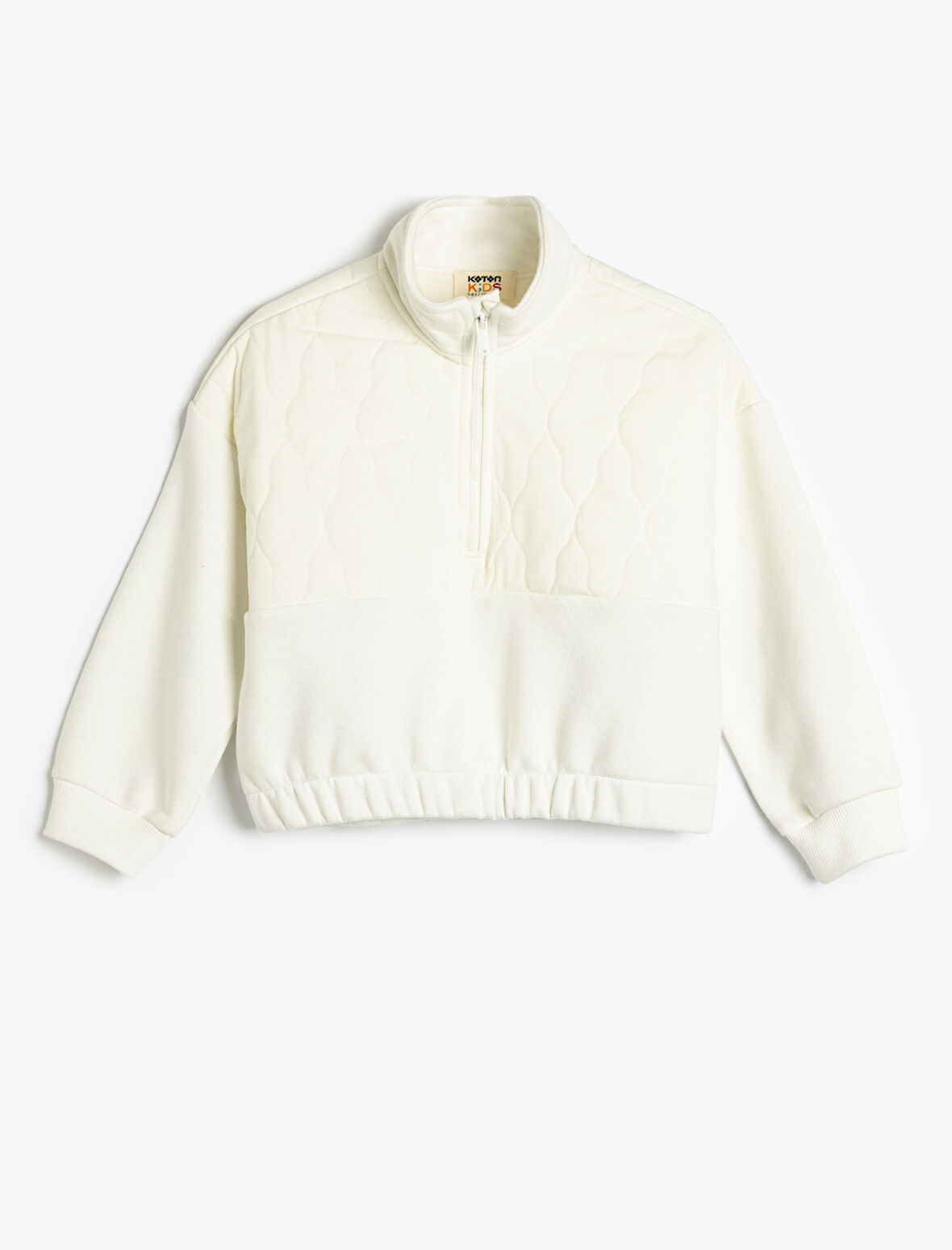 Sweatshirt Dik Yaka Yarım Fermuarlı Beli Lastikli Uzun Kollu 