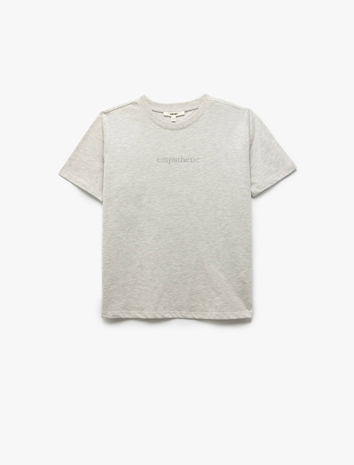 Bisiklet Yaka Kısa Kollu Baskılı Kadın Tişört