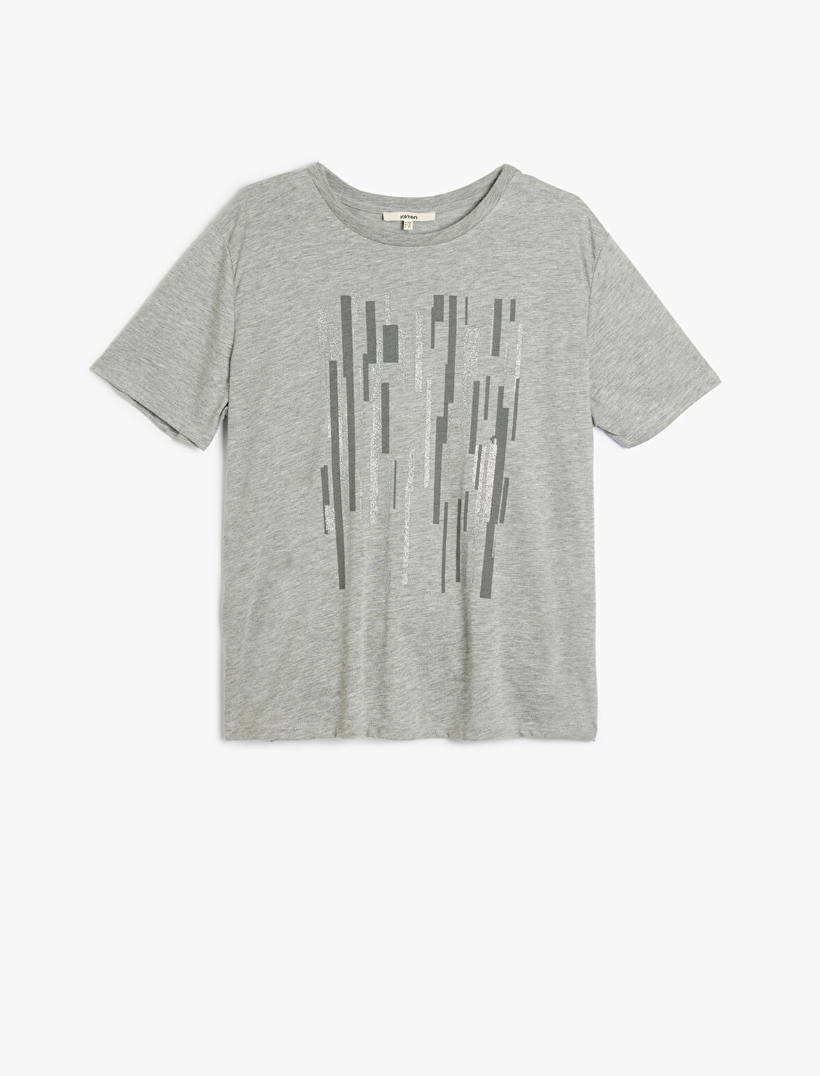  Bisiklet Yaka Kısa Kollu Grafik Baskılı Tişört