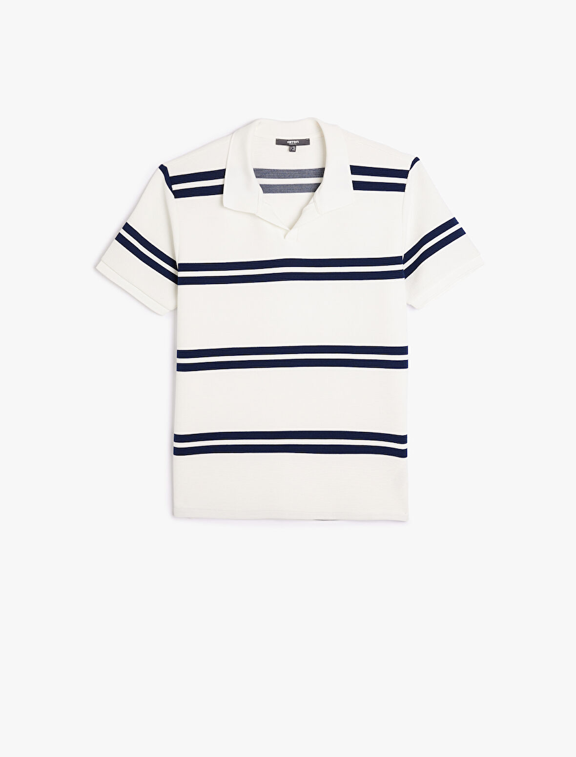 Viskon Karışımlı Regular Fit Kısa Kollu Çizgili Polo Yaka Tişört