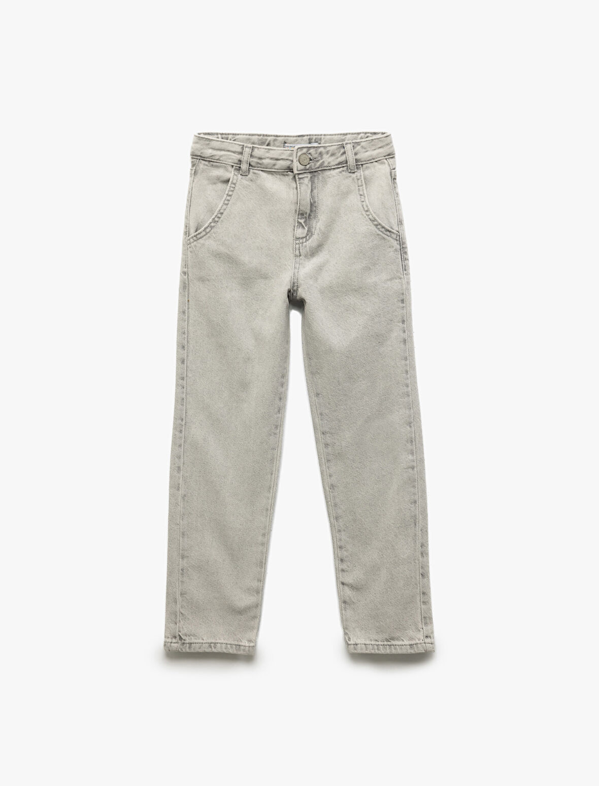 Beli Ayarlanabilir Lastikli Cep Detaylı Pamuklu Denim Pantolon