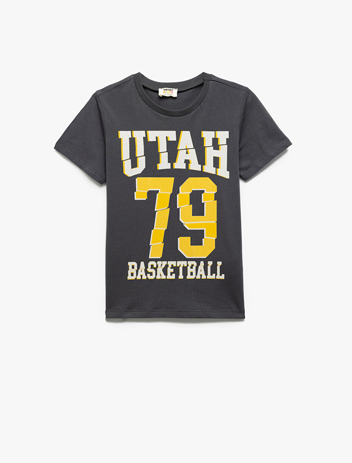 Baskılı Kısa Kollu Bisiklet Yaka Pamuklu Tişört