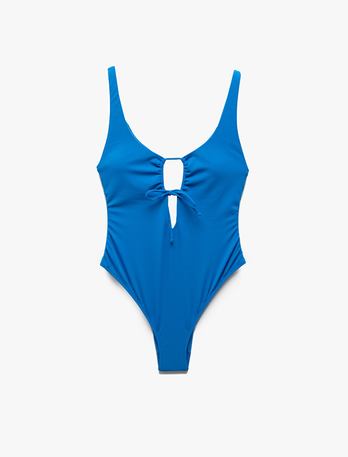 Astarlı Fiyonk Detaylı Derin V Yaka Askılı Mayo